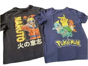 Naruto And Old Navy Pokémon Graphic T-Shirts Kids Size L 10/12 - Picture 1 of 16