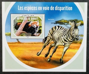 DJIBOUTI ENDANGERED SPECIES STAMPS MNH 2018 WILD ANIMALS RED PANDA GREVY'S ZEBRA - Picture 1 of 1