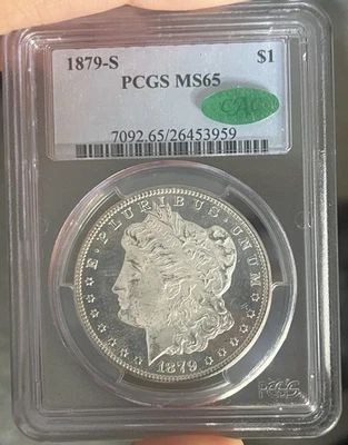 1879-S MORGAN SILVER DOLLAR GRADED PCGS MS65 CAC FROSTY - Image 1 of 4