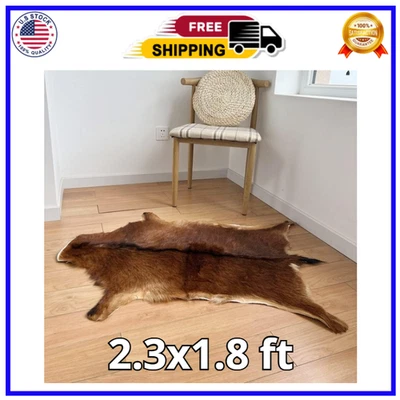 Alfombra de piel de ciervo rojo alfombra de piel de ciervo taxidermia chimenea de piel de ciervo decoración de renos Foto 1 de 4