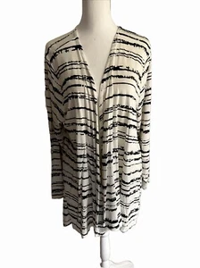 Women’s HABITAT Black & White Jersey Cardigan Sz XL NWT - Picture 1 of 6