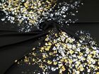 John Kaldor Hermione Crepe Fabric Mustard on Black - per metre