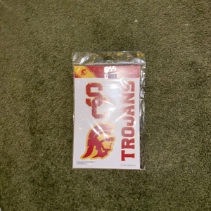 USC TROJANS MACBOOK LAPTOP MULTI USE REMOVABLE REUSABLE DECALS NEW - Picture 1 of 3
