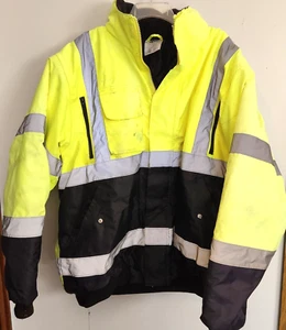 CIS RJ32 Type R Class 3 High-Vis Waterproof Quilt fleece Lined Winter Jacket (b) - Picture 1 of 4