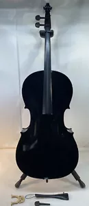 Cecilio CCO-BLACK Black 1/2 Cello NEEDS WORK READ MISSING PEGS - Picture 1 of 17