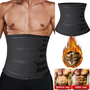 Mens Sweat Sauna Waist Trainer Weight Loss Neoprene Corset Cincher Body Shaper - Picture 1 of 34