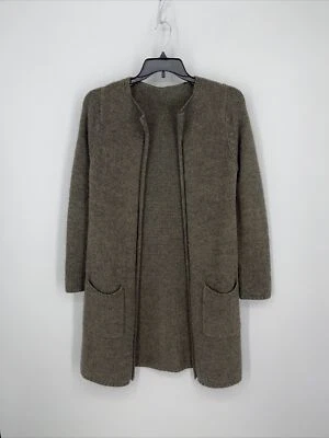 Isda & Co Alpaca Wool Blend Olive Green Open Front Cardigan Sweater Size M Foto 1 de 3