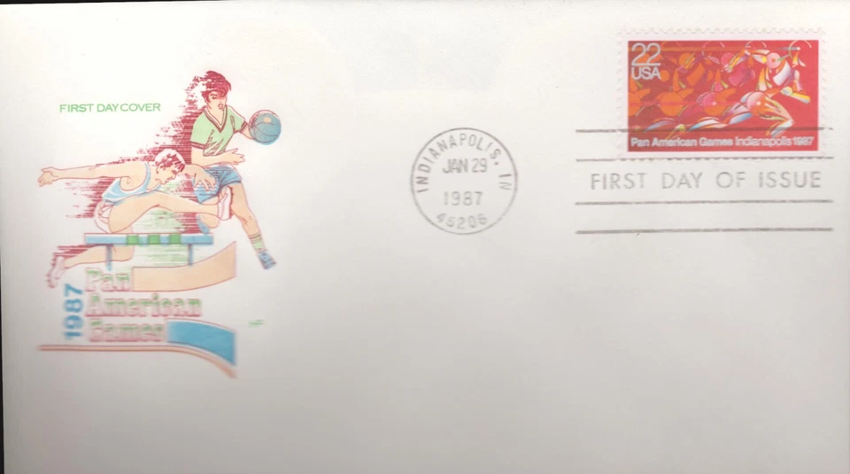 1987 FDC - Scott# 2247 - Pan American Games - Farnam Cachet - Image 1 of 1