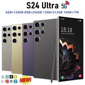 New S24 Ultra 5G Smartphone 7.3" Factory Unlocked Android 14 Cellphones Dual SIM - Picture 1 of 34