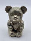 VINTAGE METAL TEDDY BEAR MONEY BOX BANK WITH STOPPER MADE IN HONG KONG