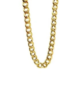 18K YELLOW GOLD CUBAN LINK CHAIN LENGTH 17.7” - MIAMI CUBAN LINK GOLD CHAIN - Picture 1 of 7