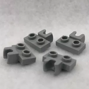 LEGO 14704 Gray Plate, Modified 1 x 2 W/ Small Tow Ball Socket on Side (x1) - Picture 1 of 2