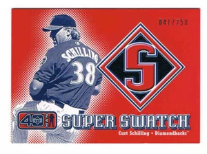 2002 Upper Deck 40 Man Curt Schilling Super Swatch Game Worn Jersey Card 41/250 - Picture 1 of 2