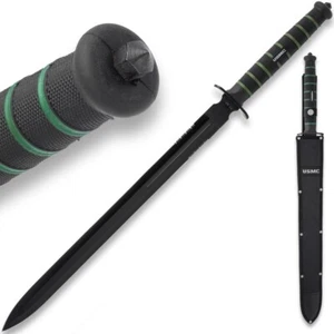 USMC Blackout Combat Double-Edged Sword with Nylon Sheath | Officially Licensed - Picture 1 of 6