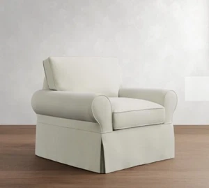 Slipcover di ricambio sedia base Pottery Barn PB marrone chiaro rosso karma righe - Foto 1 di 2