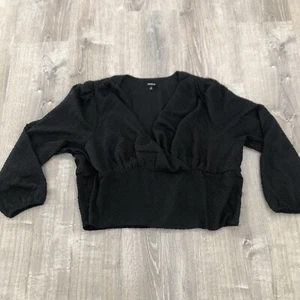 Blusa Torrid Zig Zag Sobrepelliz Recortada Manga Larga Negra Mujer Talla Grande 3 - Imagen 1 de 8