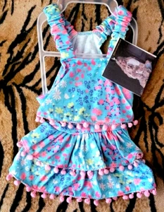 Pet Dress Dog or Cat Blue Flower Twirl xs sm med ea. New! - Picture 1 of 5