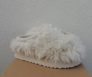 UGG WHITE FLUFF MOMMA SUGAR TASMAN PLATFORM SLIPPERS, WOMEN US 10/ EUR 41 ~NEW - Picture 1 of 4