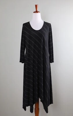 IC CONNIE K COLLECTION $146 Vestido Asimétrico Slinky Elastizado Rayas Talla Mediana Foto 1 de 4