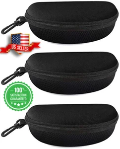 Portable Waterproof Sunglasses Eyeglasses Case Zipper Hard Shell Box hook Clip - Picture 1 of 12