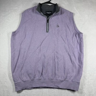 Straight Down Golf Mens Nantucket 1/4 Zip Vest Lavender Size Large - Image 1 of 4
