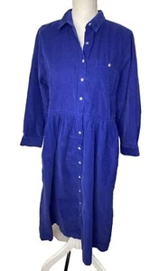 Vestido de mujer Talbots vintage línea A pana azul real manga larga talla 10 - Imagen 1 de 11