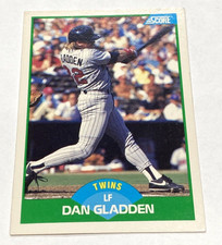 1989 Score Minnesota Twins Baseball Card #62 Dan Gladden