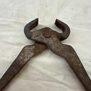 Antique Hand Forged Iron Farrier Hoof Nippers 14” ~ Farrier Tools - Picture 1 of 8