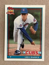 1991 Topps Baseball Card #35 Greg Maddux HOF Chicago Cubs NMMT Free Shipping!