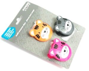 SET OF 3 POWER CLIPS® MULTI-PURPOSE CLIPS CATS TOYS CRAFTS PAPER CHIPS FOOD  