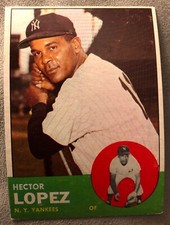 1963 Topps Hector Lopez Baseball Card #92 Yankees Outfield Low-Grade