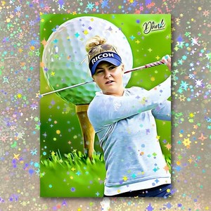 Charley Hull Holographic Ace Of Clubs Sketch Card Limited 1/5 Dr. Dunk Signed