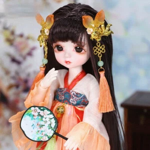 12in Mini Full Set BJD Doll 1/6 Ball Jointed Girl + Face Makeup Eyes Wig Clothes - Picture 1 of 7