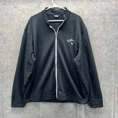 Chaqueta Callaway Para Hombre XL Negra Cremallera Completa Bombardero Cortavientos Poliéster Pista De Colección Foto 1 de 4