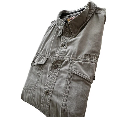 Camisa Harley Davidson Pana Para Hombre Grande Gris Vintage Bordada Motociclista LS Foto 1 de 4