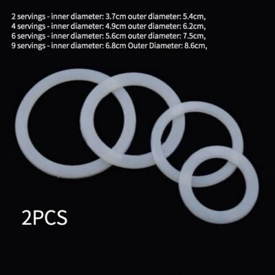 MARKENLOS 2 X Espressokocher Tassen Dichtungsring,Silikon Kaffeezubehör 2/4/6/9 Tasse