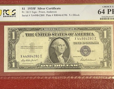 WOW  $1 1935-F Silver Certificate X-I Block  ( CUC64PPQ),Beautiful Note - Image 1 of 4