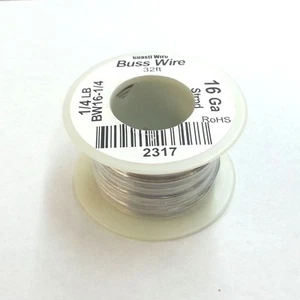 BW16-1/4, 16 Gauge Tinned Copper Bus Wire, 1/4 Pound Roll (32' Approx.) 16AWG - Picture 1 of 1