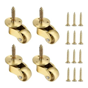 Heavy Duty 4pcs Brass Casters with Silent Bearings for Furniture 360 Degree - Picture 1 of 16
