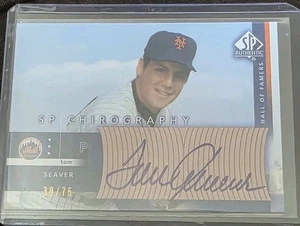 2003 SP AUTHENTIC TOM SEAVER CHIROGRAPHY AUTO /75 ON CARD METS - Picture 1 of 2