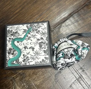Gucci Serpent Jewelry piccola confezione regalo vuota 3,25x3,25x2” sacchetto verde serpente floreale - Foto 1 di 12