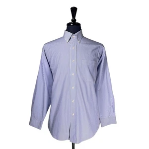 Jos. A. Bank Mens Dress Shirt 16 33 Blue White Striped 100% Cotton Button Up - Picture 1 of 8