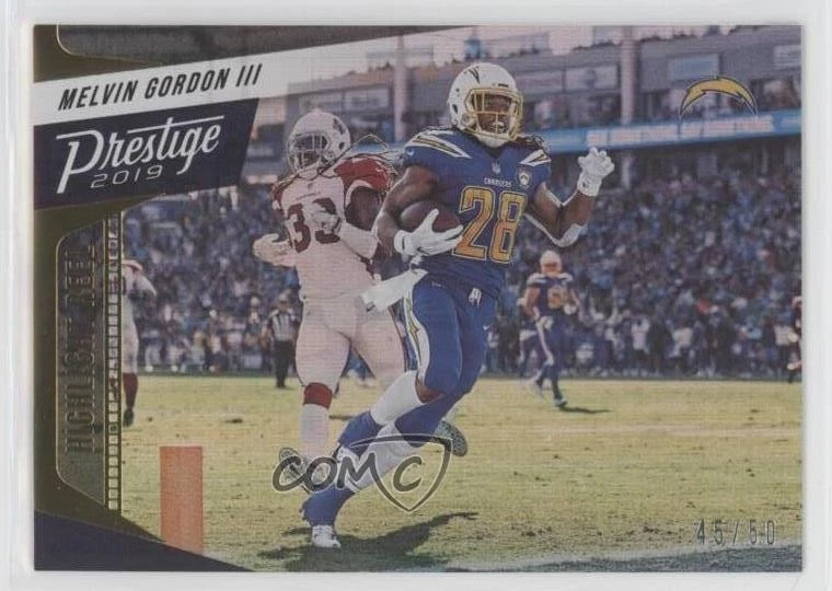 2019 Panini Prestige Highlight Reel Xtra Points Gold /50 Melvin Gordon III - Image 1 of 2