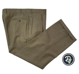 Come nuovo! Pantaloni pesi flanella pieghettati in erica marrone 40 x 29 Corneliani Harvest - Foto 1 di 12