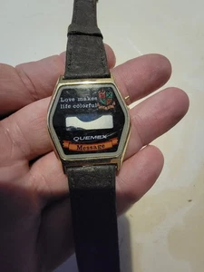 Vintage Quemex Digital Wristwatch Watch Love Make Life Colorful 1986 - Picture 1 of 6