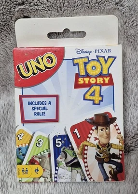 Mattel Disney Pixar "Toy Story 4" UNO Card Game w/ Woody Buzz & Friends New - Image 1 of 3