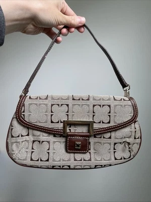 Y2K Mini Hobo Jacquard DE COLECCIÓN 4 Hojas Trébol Bolso Micro Cartera Cierre Magnético Foto 1 de 4