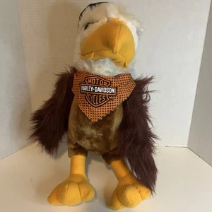 De colección 1998 Harley Davidson Eagle Peluche Cuero Gorra Bandana 18 Pulgadas - Imagen 1 de 11