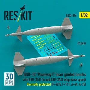 Bombas guiadas por láser 1:32 GBU-10 Paveway I con aleta BSU-37/B y BSU-3A/B RS32-0576 - Imagen 1 de 3