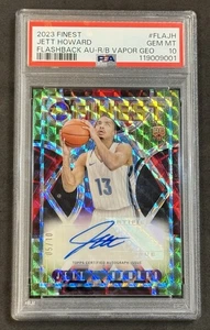 Topps Finest Flashback Jett Howard RC 2023 rojo negro vapor geo automático 5/10 PSA 10 - Imagen 1 de 2